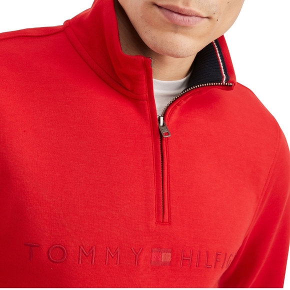 Tommy Hilfiger Other - Tommy Hilfiger Red Quarter-Zip Sweater